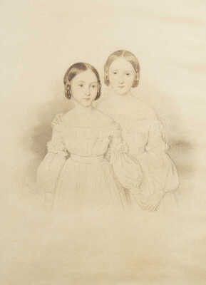 Рейбиш Гюнтер Фридрих. Кожаная папка с золотым тиснением с семью акварельными портретами